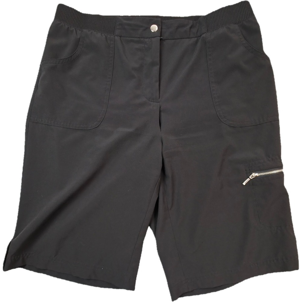 Chico's Zenergy Shorts Womens 1 Black Cargo Activewear Pocketed